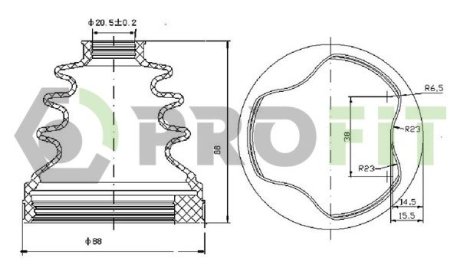 27100024XLB Пильник ШРУС PROFIT підбір по vin на Brocar