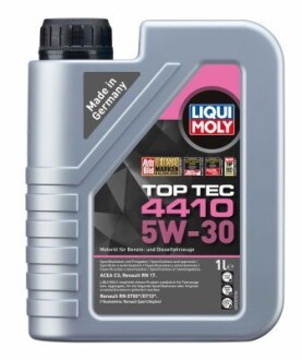 21402 OLEJ LIQUI MOLY 5W30 1L TOP TEC 4410 / C3 / RN17 LIQUI MOLY підбір по vin на Brocar