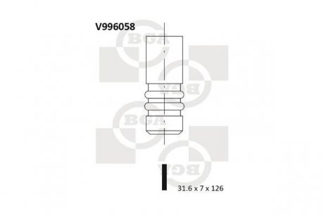 V996058 Клапан двигуна BGA підбір по vin на Brocar