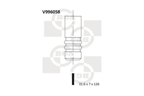 V996058 Клапан двигателя BGA підбір по vin на Brocar