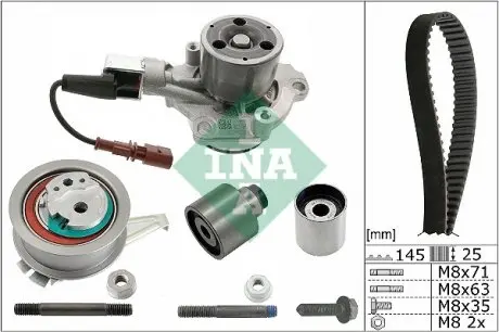 530069930 Комплект ГРМ + помпа VW T6 2.0TDI 04/15-, 62/75/84/110kw, заменен на 530 0699 32 INA підбір по vin на Brocar