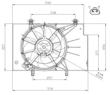 47957 WENTYLATOR CHŁODNICY FORD FIESTA 1.0 09- NRF підбір по vin на Brocar