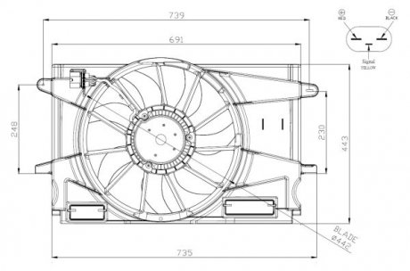 47947 WENTYLATOR CHŁODNICY OPEL ASTRA 1.4 15- NRF підбір по vin на Brocar