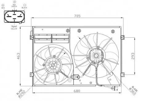 47941 WENTYLATOR CHŁODNICY SKODA YETI 09- NRF подбор по vin на Brocar