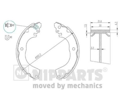 N3505049 Гальмівна колодка. NIPPARTS підбір по vin на Brocar