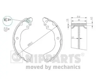 N3505049 Гальмівна колодка. NIPPARTS підбір по vin на Brocar