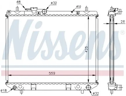 61742A Радиатор, охлаждение двигателя NISSENS подбор по vin на Brocar