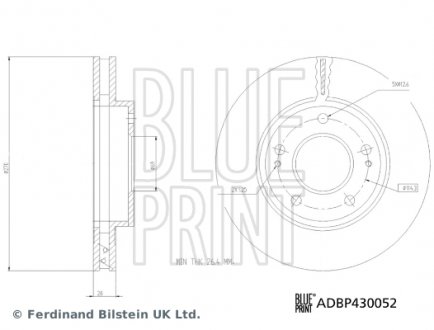 ADBP430052 Tarcza ham. MITSUBISHI BLUE PRINT підбір по vin на Brocar