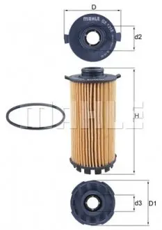 OX1218D Фильтр масляный MAHLE / KNECHT підбір по vin на Brocar