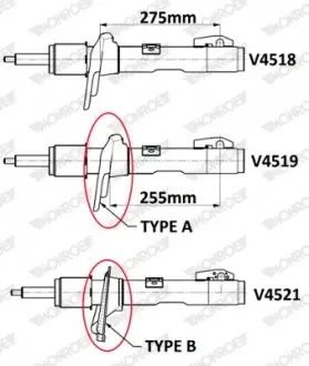 V4521 Амортизатор підвіски MONROE підбір по vin на Brocar