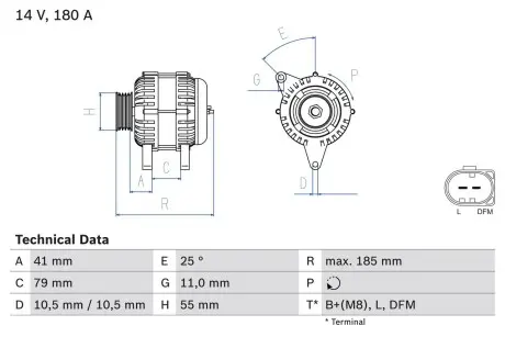 0986083940 Alternator BOSCH підбір по vin на Brocar