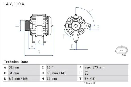 0986083980 Alternator BOSCH підбір по vin на Brocar