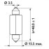 13807CP Автолампа Philips 13807CP T15X43 SV8,5 18 W прозрачная PHILIPS підбір по vin на Brocar