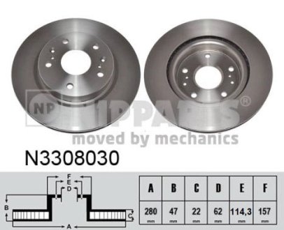 N3308030 Тормозные диски NIPPARTS підбір по vin на Brocar