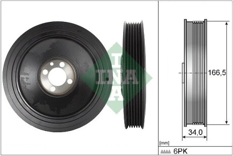 544015010 Шків колінвалу Opel Astra H/Vectra C/Zafira B 1.9CDTI 04- INA підбір по vin на Brocar