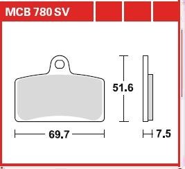 MCB780SV Комплект гальмівних колодок, дискове гальмо MCB780SV TRW TRW підбір по vin на Brocar