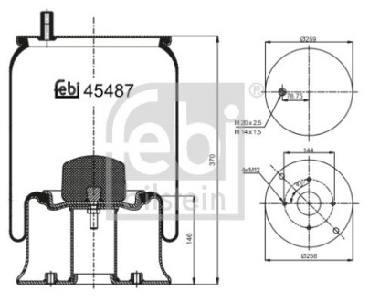 45487 Пневмоподушка FEBI BILSTEIN підбір по vin на Brocar