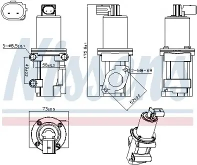 98306 Клапан EGR NISSENS підбір по vin на Brocar