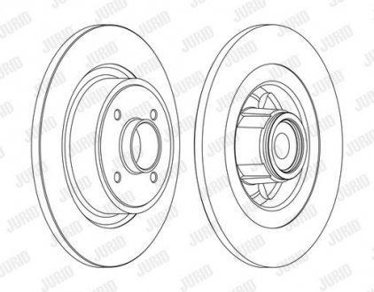 562377J1 Диск тормозной (задний) Renault Scenic II 03- (274x11) (с подшипником) PRO JURID подбор по vin на Brocar