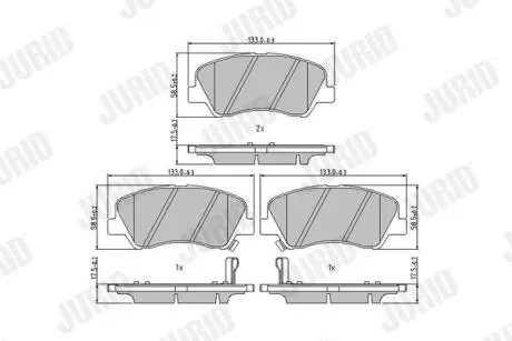 573368J Гальмівні колодки передн.Accent 10-, KIA Rio III JURID підбір по vin на Brocar