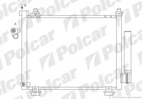 5503K8C2 Радиатор кондиционера OPEL AGILA, 03- POLCAR підбір по vin на Brocar