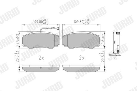 573318J Гальмівні колодки, дискове гальмо (набір) JURID підбір по vin на Brocar