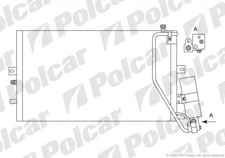 6523K8C2 Радиатор кондиционера SAAB 9.5 02- POLCAR підбір по vin на Brocar