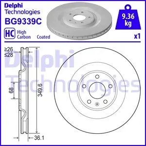 BG9339C Гальмівний диск DELPHI підбір по vin на Brocar