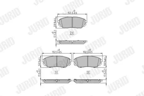 573782J Планка супорта (заднього) притискна (к-кт) Hyundai Santa Fe IV/Kia Sorento 18- JURID підбір по vin на Brocar
