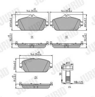 573671J KLOCKI HAM./PRZ/ DB S-KLASA 13- JURID підбір по vin на Brocar