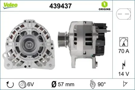 439437 Генератор VALEO підбір по vin на Brocar