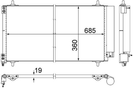 AC592000S Skraplacz C6 / 607 MAHLE / KNECHT підбір по vin на Brocar