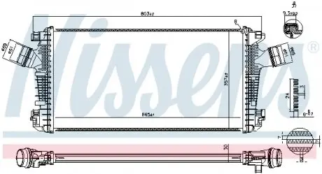 961543 Радіатор наддуву NISSENS підбір по vin на Brocar