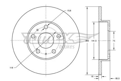 TX7346 TARCZA HAMULC. FIAT DUCATO 94-02 (10,14) TOMEX подбор по vin на Brocar