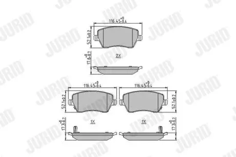573770J Колодки тормозные (передние) Opel Agila/Suzuki Swift 05- (с датчиком) JURID подбор по vin на Brocar