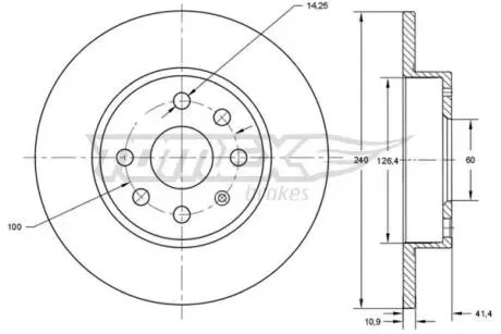 TX7152 TARCZA HAMULC. OPEL CORSA C 00-06 TOMEX подбор по vin на Brocar