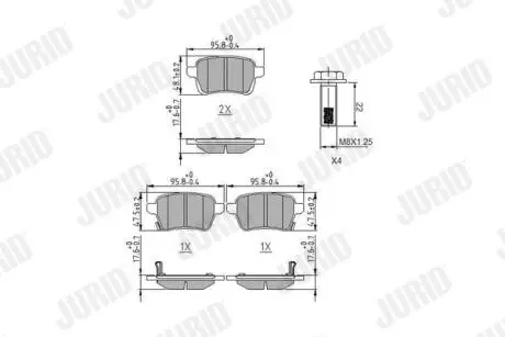 573689J KLOCKI HAM./TYŁ/ FIAT 500L 13- JURID подбор по vin на Brocar