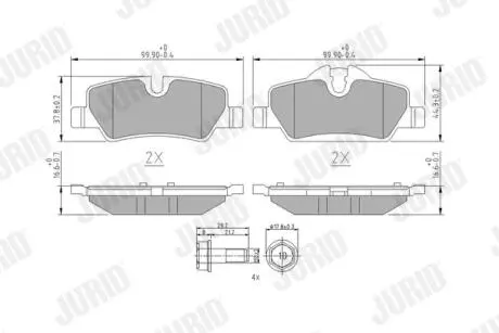 573763J KLOCKI HAM./TYŁ/ MINI 14- JURID подбор по vin на Brocar