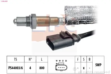 1998499 Sonda lambda.. EPS підбір по vin на Brocar