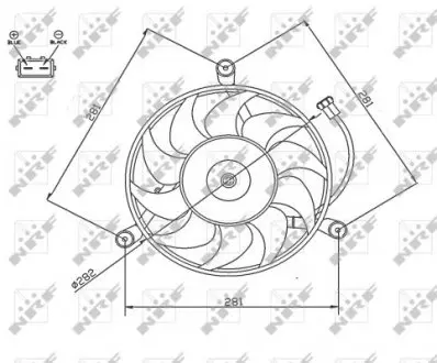 47745 Вентилятор радіатора (електричний) VW T4 1.8-2.5 D 90-03 NRF підбір по vin на Brocar