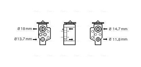VN1243 Клапан расширительный системы кондиционирования AVA COOLING підбір по vin на Brocar