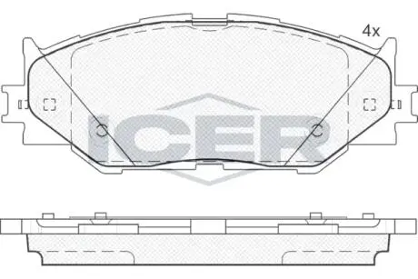 181750 Колодки гальмівні (передні) Lexus IS II/III 05- ICER підбір по vin на Brocar