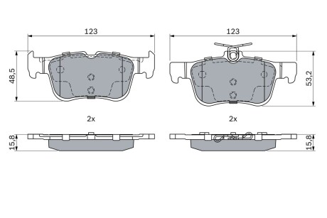 0986494888 Колодки торм. зад. Mondeo, Galaxy, S-Max, 14- BOSCH підбір по vin на Brocar