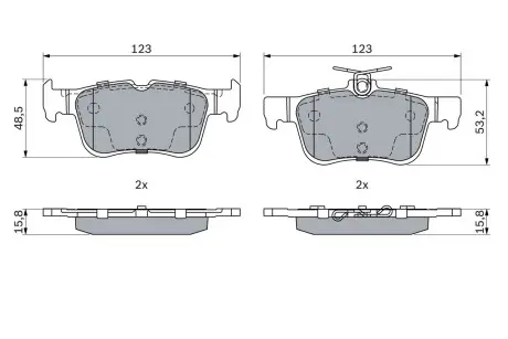 0986494888 Колодки торм. зад. Mondeo, Galaxy, S-Max, 14- BOSCH подбор по vin на Brocar