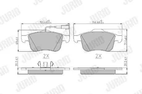 573173J Гальмівні колодки, дискове гальмо (набір) JURID підбір по vin на Brocar