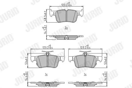 573687J Колодки гальмівні (задні) Ford Focus 18-/Galaxy/Mondeo/S-Max 14-/Kuga 12-/Ford USA Edge/Fusion 06- JURID підбір по vin на Brocar