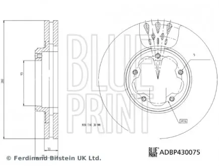 ADBP430075 Гальмівний диск BLUE PRINT підбір по vin на Brocar
