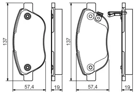 0986495103 Тормозные колодки пер.Opel Corsa D, FIAT 500 BOSCH підбір по vin на Brocar