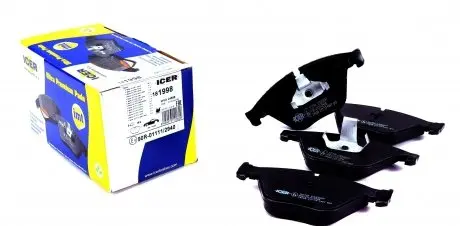 181998 Колодки гальмівні (передні) BMW 5 (F07/F10/F18) 09-17/6 (F06/F13) 11-18/7 (F01/F02/F03/F04) 08-12 ICER підбір по vin на Brocar