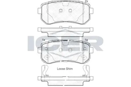 181948 Колодки тормозные (задние) Hyundai i20 08-15/ix20 10- ICER подбор по vin на Brocar